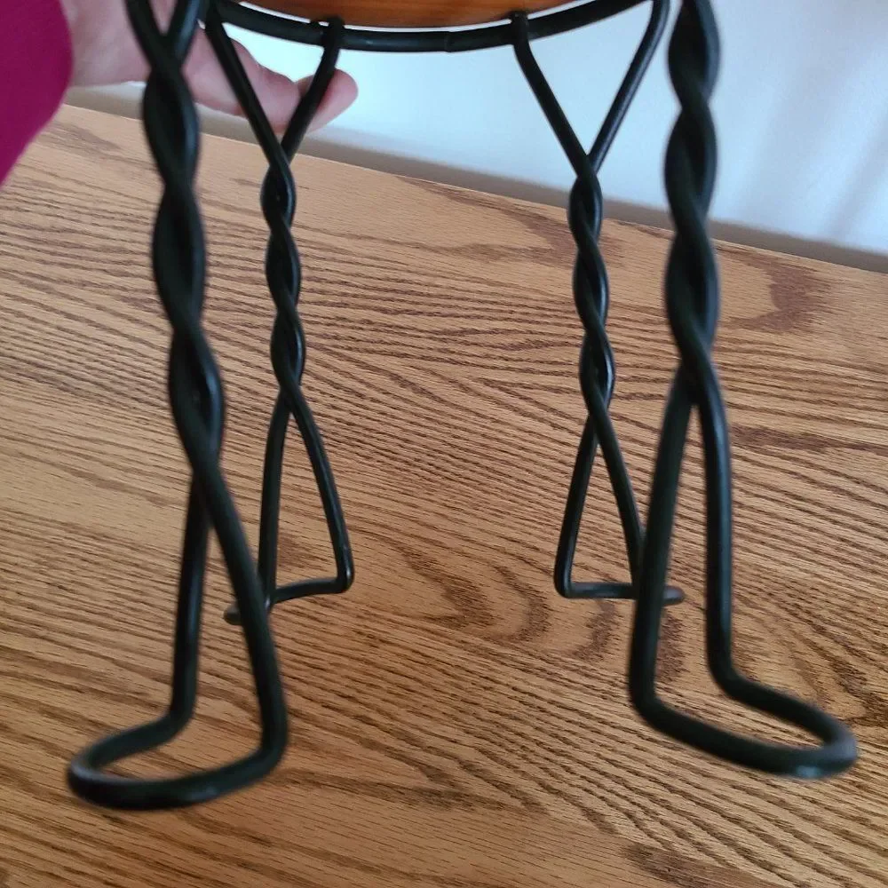 VTG Doll Furniture Wood & Twisted Metal Ice Cream Parlor Bistro Chair and Table